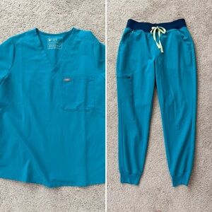 Figs Teal Catarina & Zamora scrub set